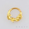 FLORAL ROSE VINE THORN LEAVES SEPTUM CLICKER RING 316L SURGICAL STEEL